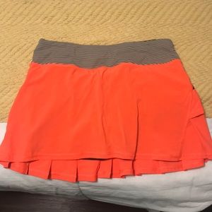 Lululemon Orange Tennis Skirt